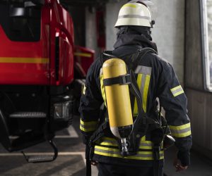 firefighter-station-with-suit-safety-helmet